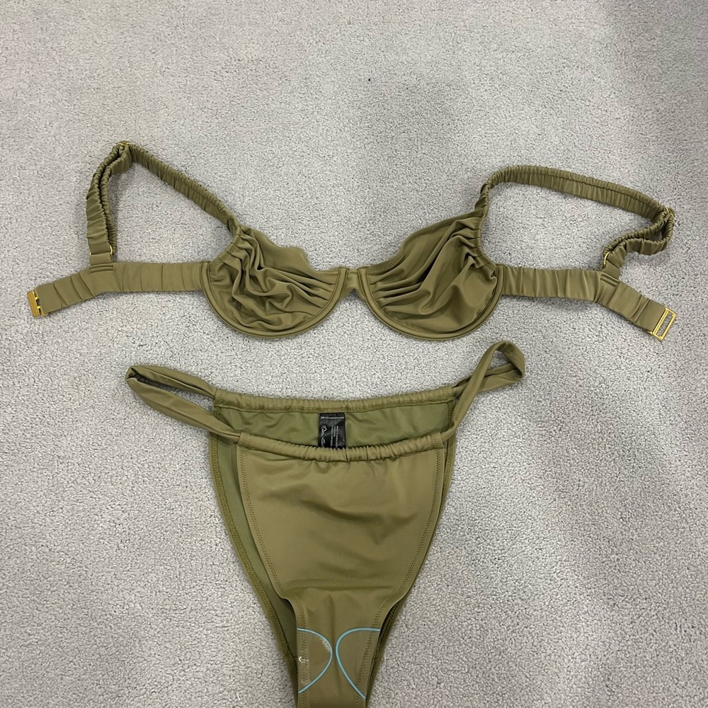 Miss Selfridge Olive Bikini Set